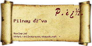 Pilnay Éva névjegykártya